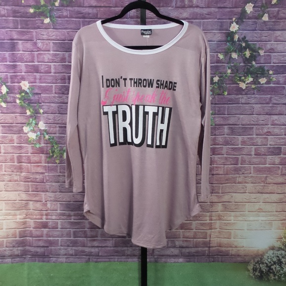 Popular Sports Tops - Womens Size 1X No Shade Just Truth Graphic T-Shirt